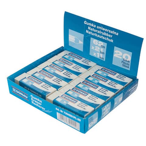 Gomma bianca fascettata singolarmente Donau 62x21x11 mm 7304001PL-09